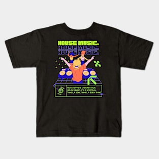 HOUSE MUSIC  - Dj Dancefloor (purple/green) Kids T-Shirt